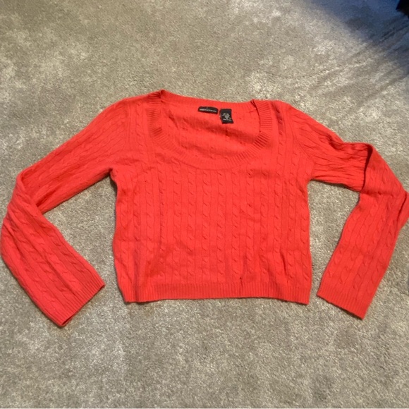 Silk/Nylon/Angora Blend Cableknit Sweater - Picture 2 of 7